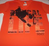 camisa masculina laranja com estampa (gg)