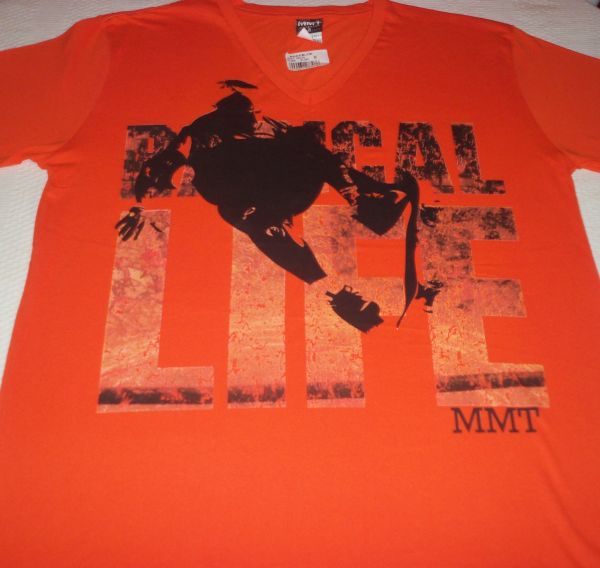 camisa masculina laranja com estampa (gg)