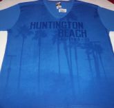 camisa masculina azul com estampa (m)
